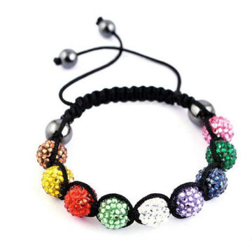 Pulsera multicolor de Shamballa con los granos cristalinos BR30 de la resina